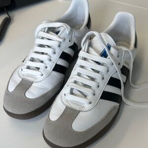 Adidas White and Black Sneakers with Gray Accents